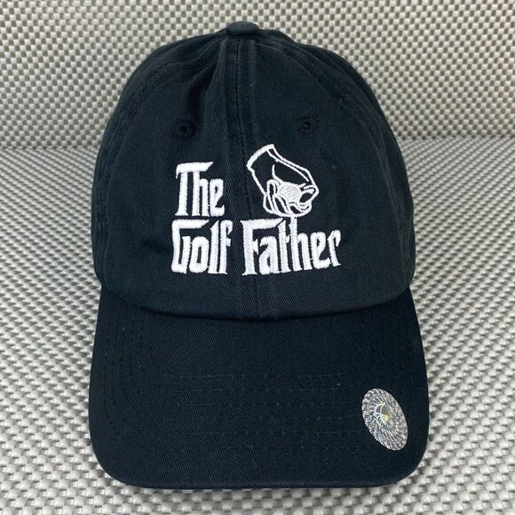 The Golf Father Dad Hat Cap Mens Black Embroidered Adjustable Strapback Outdoors - Picture 1 of 8